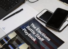 GCA The Elections Battle Staff Playbook on desk