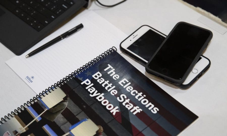 GCA The Elections Battle Staff Playbook on desk