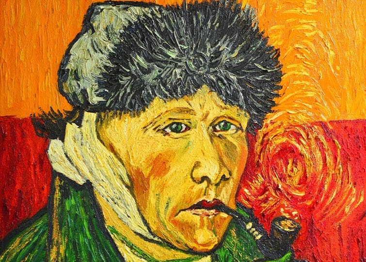 GCA Van Gogh Oil Canvas painting man smoking a pipe