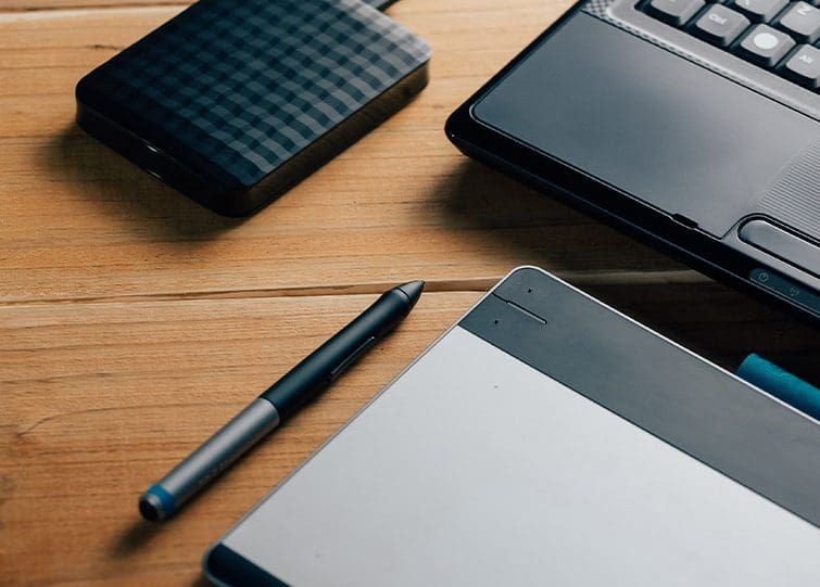 GCA computer essentials on desk
