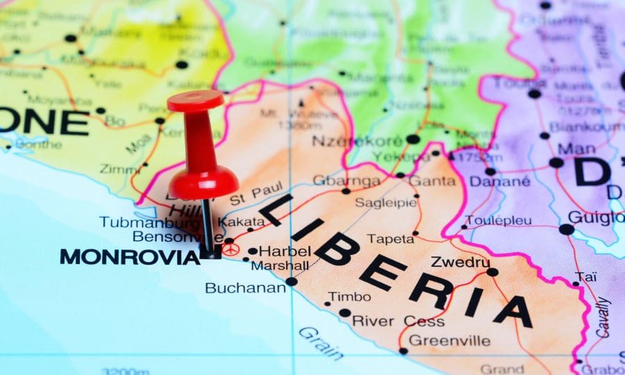 Map showing Monrovia, Liberia