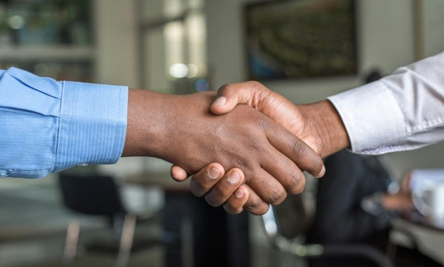 handshake between partners