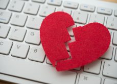 Broken heart on keyboard