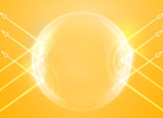 arrows bouncing off yellow ball / sunscreen