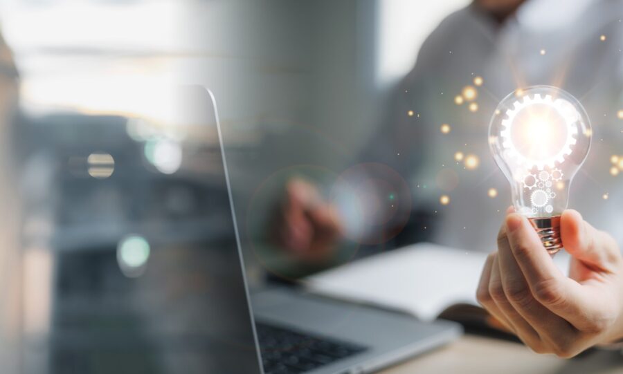 future technology image featuring lightbulb