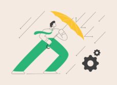 Person under umbrella showing resilience against the elements