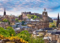 Edinburgh skyline at day from calton hill, Scotland